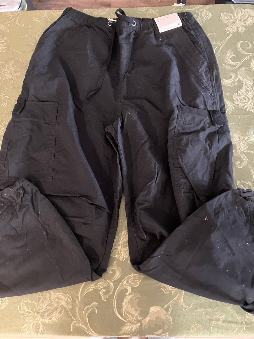 Aeropostale Black Women's Cargo Pants with Drawstring Waist